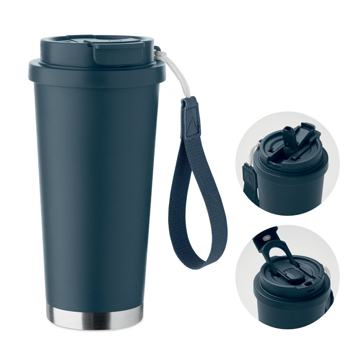 Gobelet publicitaire double paroi 500ml Topaz Large Bleu marine